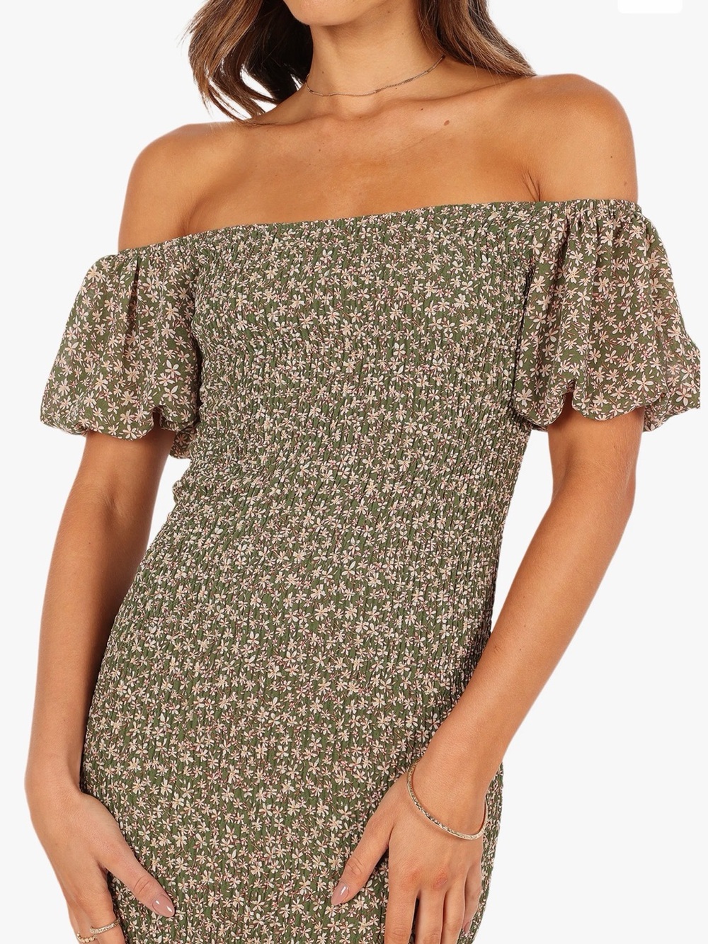 Petal & Pup - Claired Smoked Off the Shoulder Dress